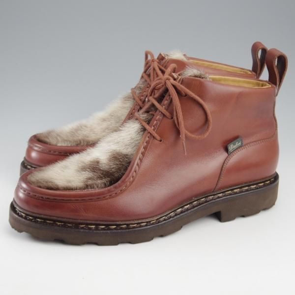 極美品★パラブーツ SIZE 6.5【貴重★フォック仕様(アザラシの毛皮)/MUCY】ミューシー/チロリアンブーツ/マロン/茶/Paraboot★k504