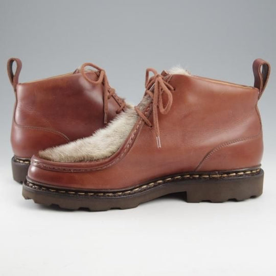 極美品★パラブーツ SIZE 6.5【貴重★フォック仕様(アザラシの毛皮)/MUCY】ミューシー/チロリアンブーツ/マロン/茶/Paraboot★k504