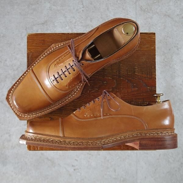 未使用★(浅草)ギルド・オブ・クラフツ US7D程度【税込上代￥220,000-★ノルウィージャン製法/ストレートチップ】薄茶★k507