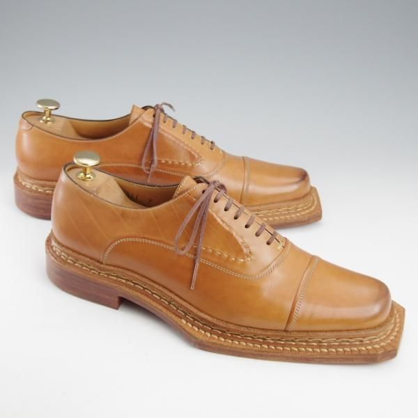 未使用★(浅草)ギルド・オブ・クラフツ US7D程度【税込上代￥220,000-★ノルウィージャン製法/ストレートチップ】薄茶★k507