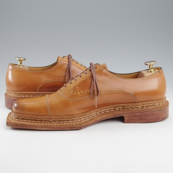 未使用★(浅草)ギルド・オブ・クラフツ US7D程度【税込上代￥220,000-★ノルウィージャン製法/ストレートチップ】薄茶★k507