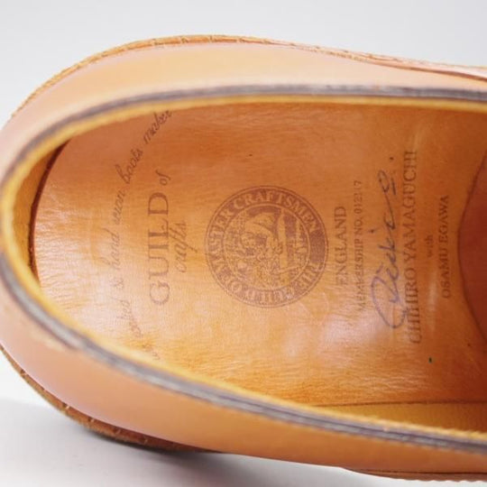 未使用★(浅草)ギルド・オブ・クラフツ US7D程度【税込上代￥220,000-★ノルウィージャン製法/ストレートチップ】薄茶★k507