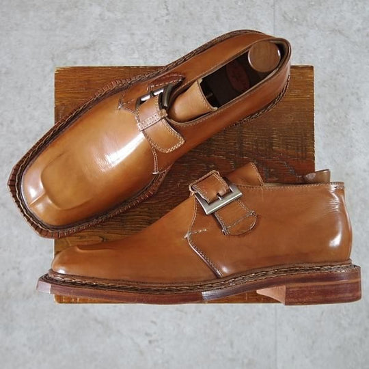 未使用★(浅草)ギルド・オブ・クラフツ US8E程度【税込上代￥253,000-★ノルウィージャン製法/純正ツリー付】薄茶★k510