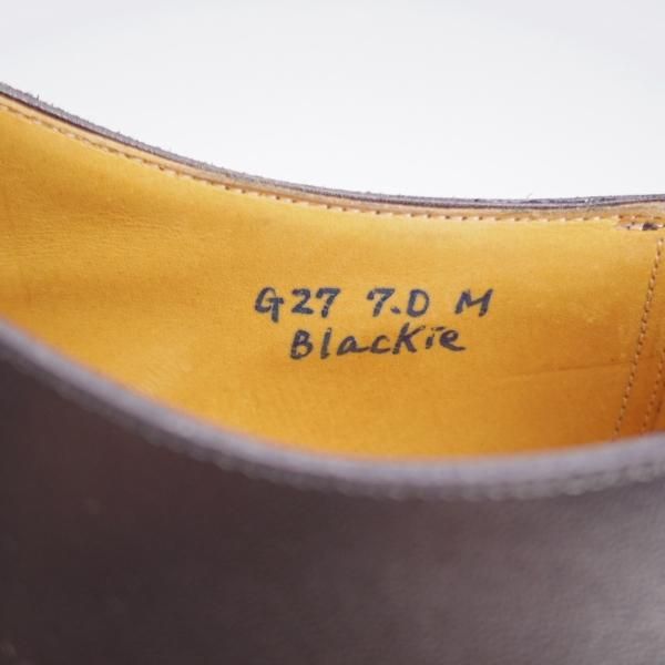 未使用★(浅草)ギルド・オブ・クラフツ SIZE 7(M)【定価￥115,500-★Blackie/(英国製)純正シューツリー付き】ストレートチップ/黒★k511