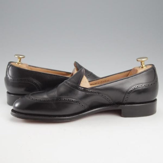 極美品★(英)チーニー 7F【定価￥82,500-★HENDRICK/ローファー】214ラスト/スリッポン/カーフ/黒/メンズ/CHEANEY★k512