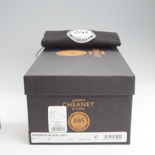 極美品★(英)チーニー 7F【定価￥82,500-★HENDRICK/ローファー】214ラスト/スリッポン/カーフ/黒/メンズ/CHEANEY★k512