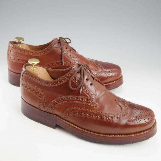 極上★(独)ハインリッヒ・ディンケラッカー SIZE 7.5【モデル定価￥193,600-★ウイスキーコードバン/茶/RIO/リオ】フルブローグ★k514