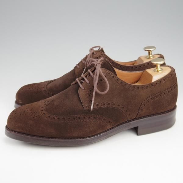 極美品★(スペイン製)カルミナ SIZE 6.5【トレーディングポスト別注★フルブローグ/815】FORESTラスト/スエード/濃茶/CARMINA★k531