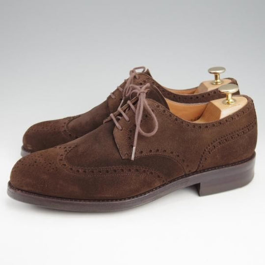 極美品★(スペイン製)カルミナ SIZE 6.5【トレーディングポスト別注★フルブローグ/815】FORESTラスト/スエード/濃茶/CARMINA★k531