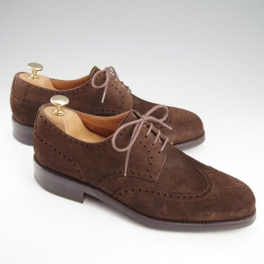 極美品★(スペイン製)カルミナ SIZE 6.5【トレーディングポスト別注★フルブローグ/815】FORESTラスト/スエード/濃茶/CARMINA★k531