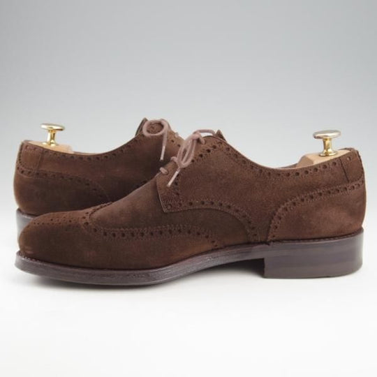 極美品★(スペイン製)カルミナ SIZE 6.5【トレーディングポスト別注★フルブローグ/815】FORESTラスト/スエード/濃茶/CARMINA★k531