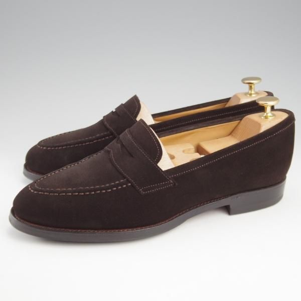 ★Oriental/オリエンタル SIZE 7.5【現行定価￥62,700-★ALBERS/コインローファー】419ラスト/スエード/濃茶/メンズ★k532