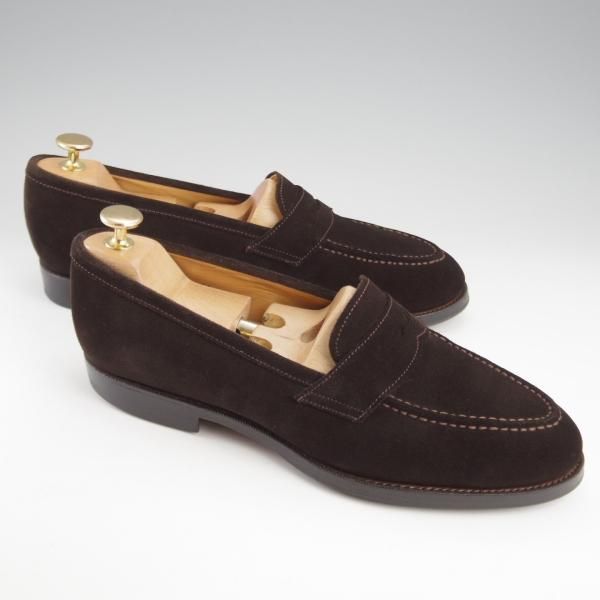 ★Oriental/オリエンタル SIZE 7.5【現行定価￥62,700-★ALBERS/コインローファー】419ラスト/スエード/濃茶/メンズ★k532