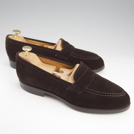 ★Oriental/オリエンタル SIZE 7.5【現行定価￥62,700-★ALBERS/コインローファー】419ラスト/スエード/濃茶/メンズ★k532