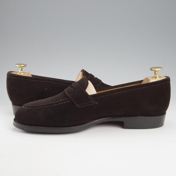 ★Oriental/オリエンタル SIZE 7.5【現行定価￥62,700-★ALBERS/コインローファー】419ラスト/スエード/濃茶/メンズ★k532