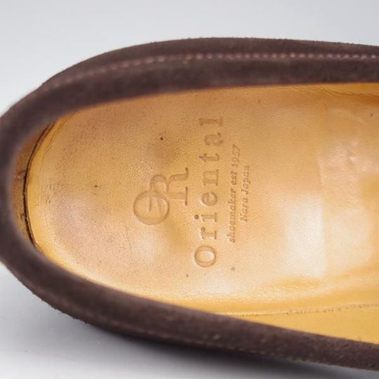 ★Oriental/オリエンタル SIZE 7.5【現行定価￥62,700-★ALBERS/コインローファー】419ラスト/スエード/濃茶/メンズ★k532