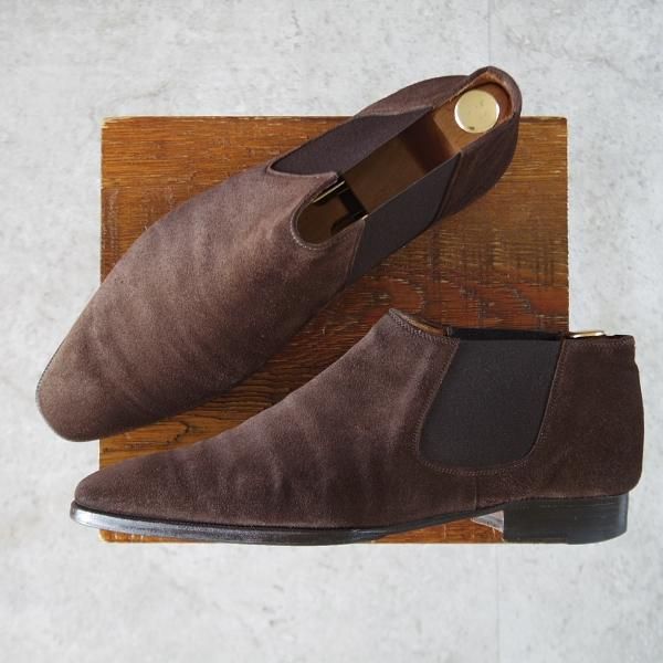 ★(伊)エンツォ・ボナフェ SIZE 9【定価10万円以上★ケーリーグラント同系/CARY GRANT/3727】サイドゴアブーツ/濃茶/Enzo Bonafe★k543