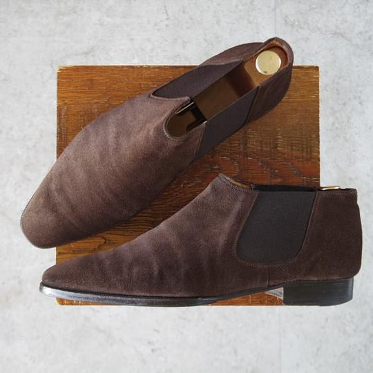 ★(伊)エンツォ・ボナフェ SIZE 9【定価10万円以上★ケーリーグラント同系/CARY GRANT/3727】サイドゴアブーツ/濃茶/Enzo Bonafe★k543