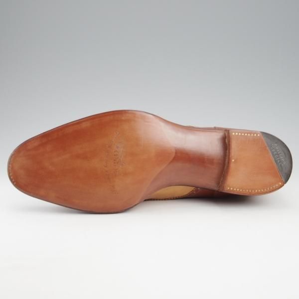 未使用★(浅草)ギルド・オブ・クラフツ US7C程度【税込上代￥385,000-★最上級/フルハンドメイド】レースアップブーツ/茶×薄茶★k544