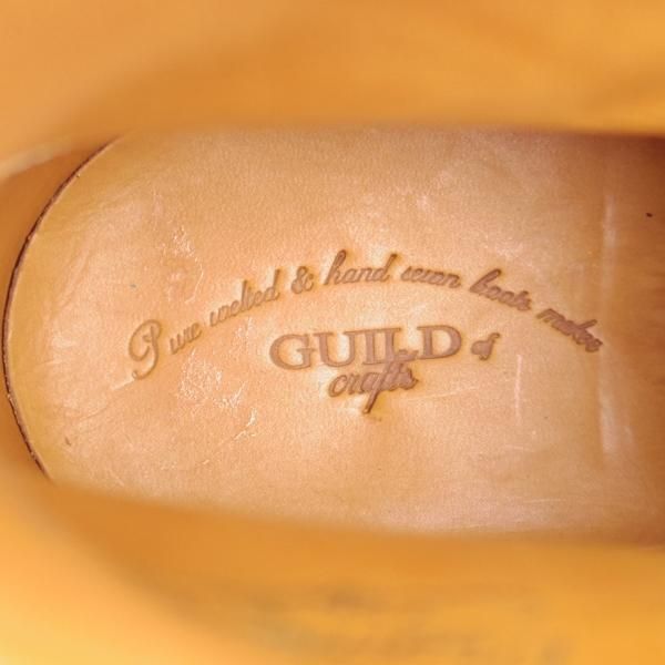 未使用★(浅草)ギルド・オブ・クラフツ US7C程度【税込上代￥385,000-★最上級/フルハンドメイド】レースアップブーツ/茶×薄茶★k544