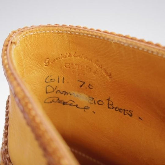 未使用★(浅草)ギルド・オブ・クラフツ US7C程度【税込上代￥385,000-★最上級/フルハンドメイド】レースアップブーツ/茶×薄茶★k544