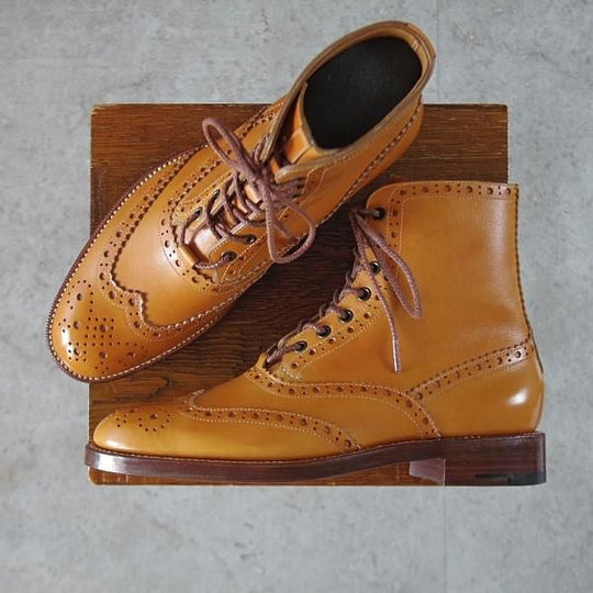 未使用★(HM)ギルド・オブ・クラフツ US6.5D【税込上代￥264,000-★Riggs/ハンドソーンウェルテッド製法】カントリーブーツ/茶★k545