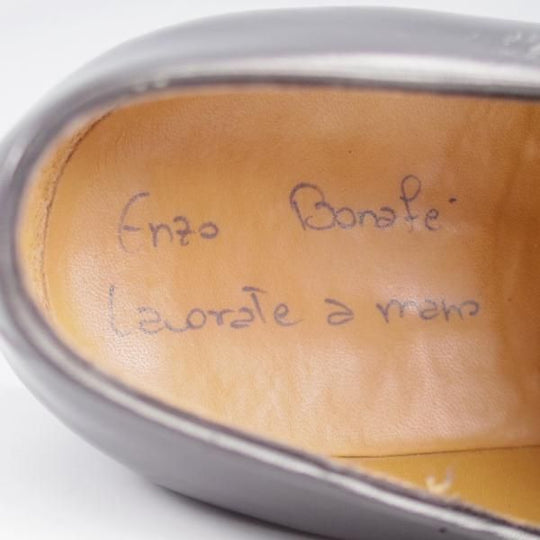 極上★(伊)エンツォ・ボナフェ SIZE 9【定価10万円以上★ホールカット/黒】カーフ/メンズ/Enzo Bonafe★k546