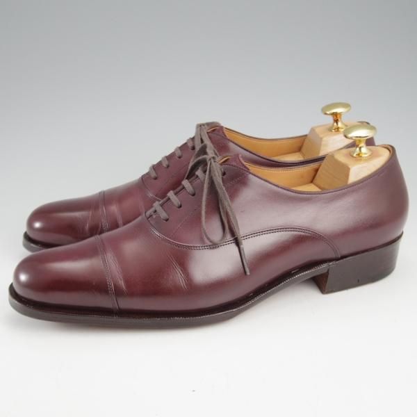 極美品★(浅草)ギルド・オブ・クラフツ US6.5C【最上級★フルハンドメイド/Crown/シームレスバック】ストレートチップ/カーフ/赤茶★k547