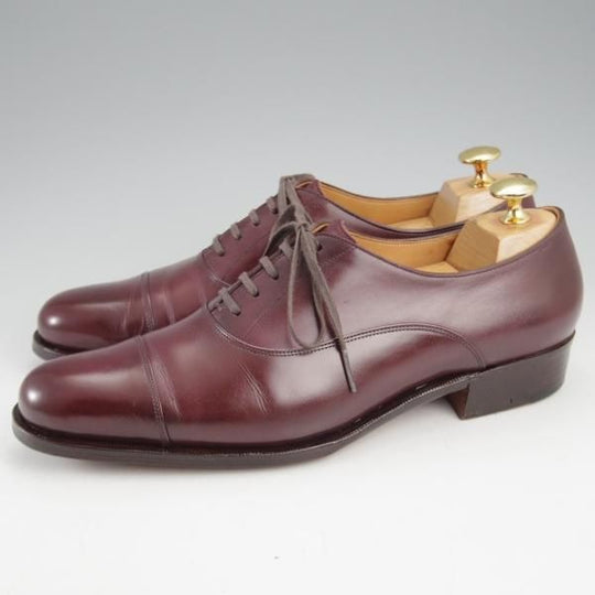 極美品★(浅草)ギルド・オブ・クラフツ US6.5C【最上級★フルハンドメイド/Crown/シームレスバック】ストレートチップ/カーフ/赤茶★k547