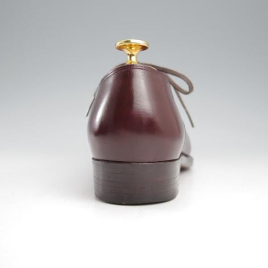 極美品★(浅草)ギルド・オブ・クラフツ US6.5C【最上級★フルハンドメイド/Crown/シームレスバック】ストレートチップ/カーフ/赤茶★k547