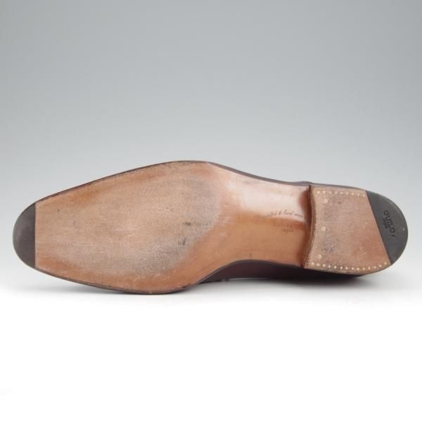 極美品★(浅草)ギルド・オブ・クラフツ US6.5C【最上級★フルハンドメイド/Crown/シームレスバック】ストレートチップ/カーフ/赤茶★k547