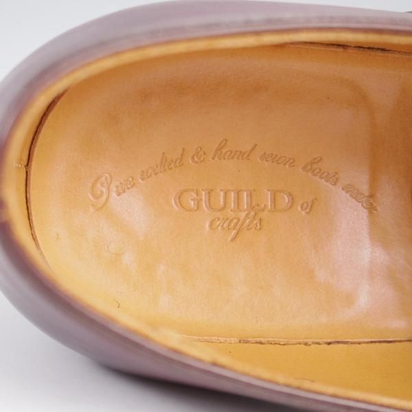 極美品★(浅草)ギルド・オブ・クラフツ US6.5C【最上級★フルハンドメイド/Crown/シームレスバック】ストレートチップ/カーフ/赤茶★k547