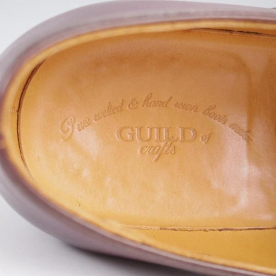 極美品★(浅草)ギルド・オブ・クラフツ US6.5C【最上級★フルハンドメイド/Crown/シームレスバック】ストレートチップ/カーフ/赤茶★k547