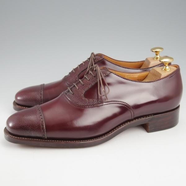 未使用★(浅草)ギルド・オブ・クラフツ US7D程度【税込上代￥220,000-★ハンドソーンウェルテッド製法】パンチドキャップトゥ/赤茶★k548