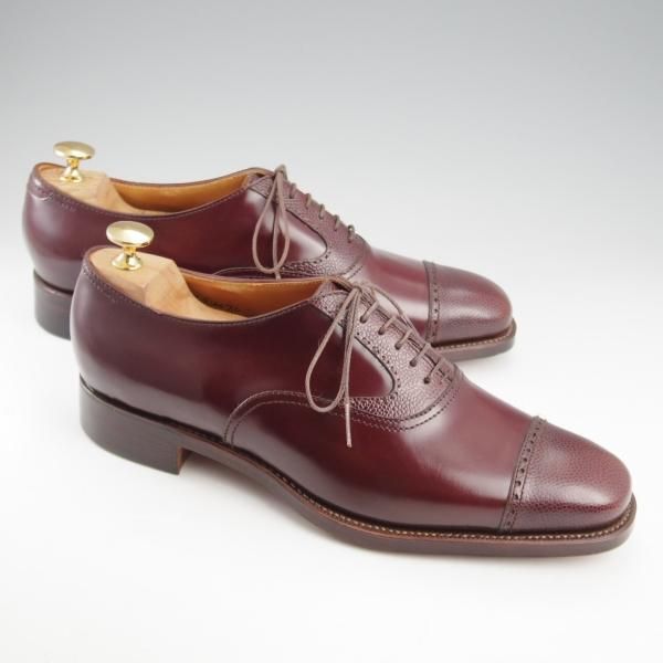 未使用★(浅草)ギルド・オブ・クラフツ US7D程度【税込上代￥220,000-★ハンドソーンウェルテッド製法】パンチドキャップトゥ/赤茶★k548