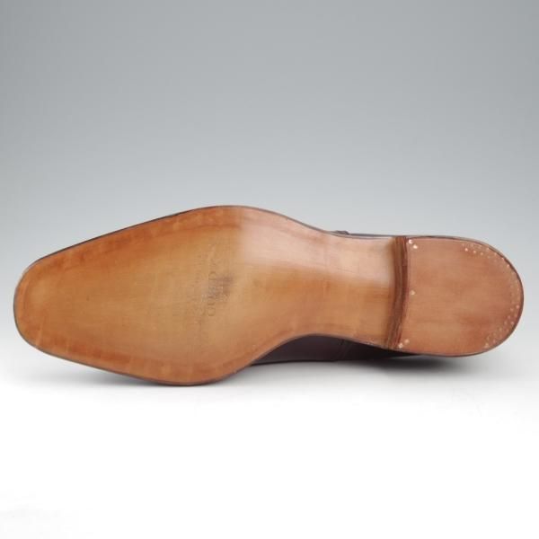 未使用★(浅草)ギルド・オブ・クラフツ US7D程度【税込上代￥220,000-★ハンドソーンウェルテッド製法】パンチドキャップトゥ/赤茶★k548