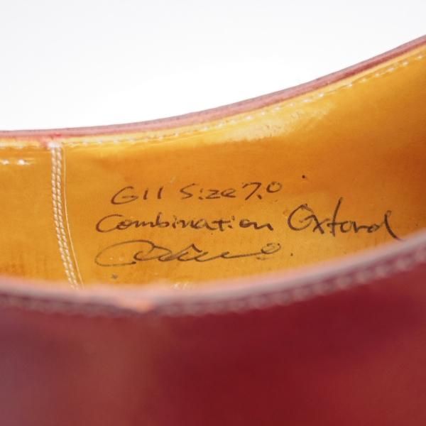 未使用★(浅草)ギルド・オブ・クラフツ US7D程度【税込上代￥220,000-★ハンドソーンウェルテッド製法】パンチドキャップトゥ/赤茶★k548
