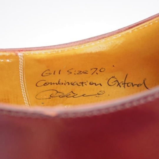 未使用★(浅草)ギルド・オブ・クラフツ US7D程度【税込上代￥220,000-★ハンドソーンウェルテッド製法】パンチドキャップトゥ/赤茶★k548