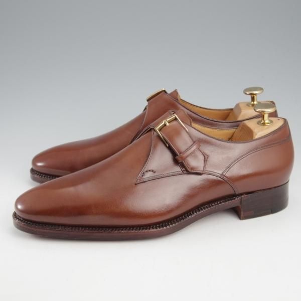 未使用★(HM)ギルド・オブ・クラフツ US7D【税込上代￥165,000-★Runtis/ハンドソーンウェルテッド製法】モンクストラップ/茶★k549