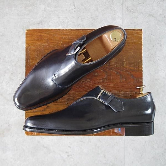 未使用★(HM)ギルド・オブ・クラフツ US7C【税込上代￥165,000-★Winchester/ハンドソーンウェルテッド製法】サイドモンク/濃紺★k550