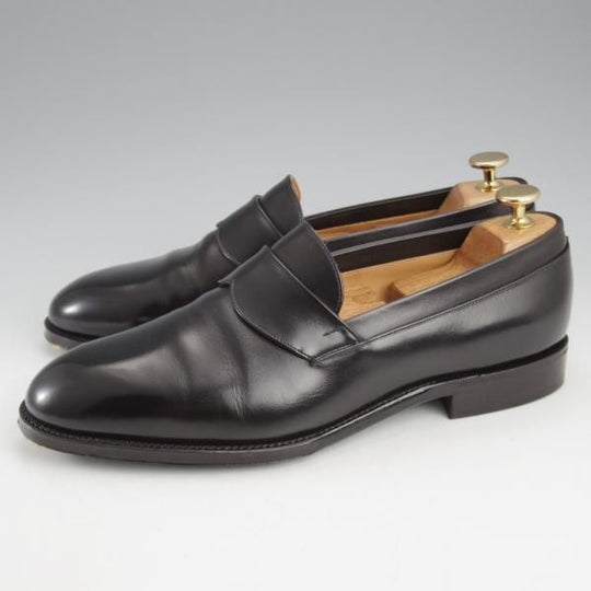 極美品★CALMANTHOLOGY/カルマンソロジー UK7.5【定価￥129,800-★オペラローファー/(仏)デュプイ社のサドルカーフ】A4958/黒★k551