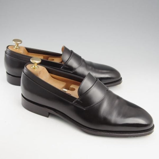 極美品★CALMANTHOLOGY/カルマンソロジー UK7.5【定価￥129,800-★オペラローファー/(仏)デュプイ社のサドルカーフ】A4958/黒★k551