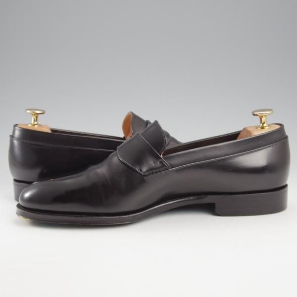 極美品★CALMANTHOLOGY/カルマンソロジー UK7.5【定価￥129,800-★オペラローファー/(仏)デュプイ社のサドルカーフ】A4958/黒★k551