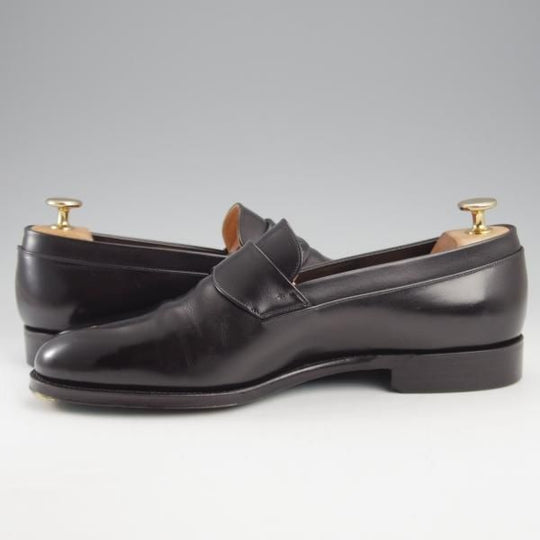 極美品★CALMANTHOLOGY/カルマンソロジー UK7.5【定価￥129,800-★オペラローファー/(仏)デュプイ社のサドルカーフ】A4958/黒★k551