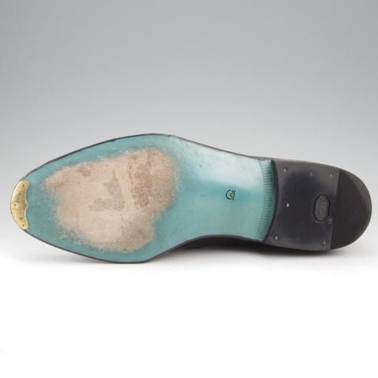 極美品★CALMANTHOLOGY/カルマンソロジー UK7.5【定価￥129,800-★オペラローファー/(仏)デュプイ社のサドルカーフ】A4958/黒★k551