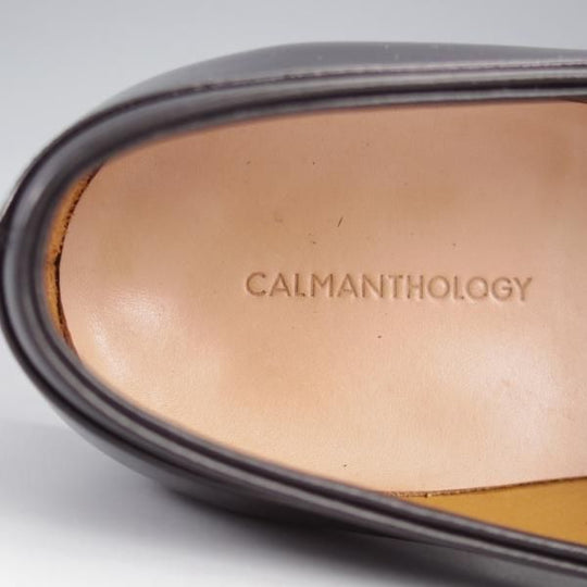 極美品★CALMANTHOLOGY/カルマンソロジー UK7.5【定価￥129,800-★オペラローファー/(仏)デュプイ社のサドルカーフ】A4958/黒★k551