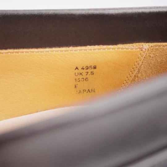 極美品★CALMANTHOLOGY/カルマンソロジー UK7.5【定価￥129,800-★オペラローファー/(仏)デュプイ社のサドルカーフ】A4958/黒★k551