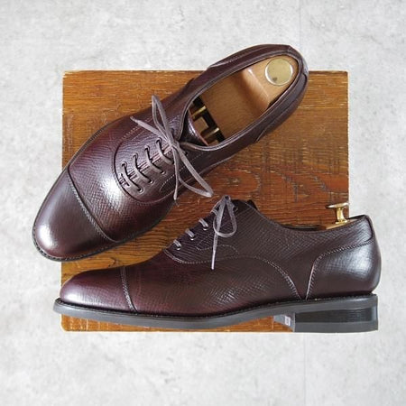 使用数回★三陽山長 SIZE 7【定価￥80,300-★(英)C.F.ステッド社のクロスボード/友二郎】ストレートチップ/濃茶/Sanyo Yamacho★k552