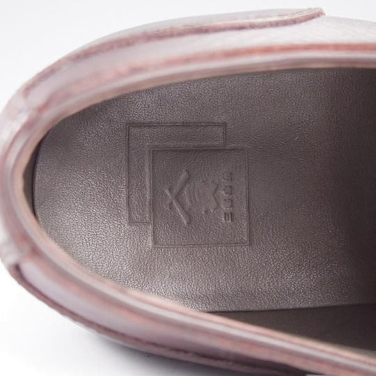 使用数回★三陽山長 SIZE 7【定価￥80,300-★(英)C.F.ステッド社のクロスボード/友二郎】ストレートチップ/濃茶/Sanyo Yamacho★k552