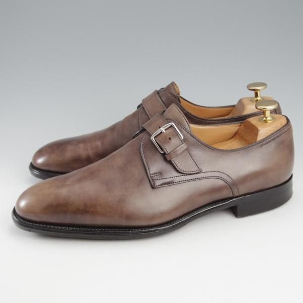 極上★ジョンロブ SIZE 40/UK6.5程度【貴重★(仏)エルメス別注/HERMES/モンクストラップ】H103ラスト/JARVIS/灰茶/JOHN LOBB★k557